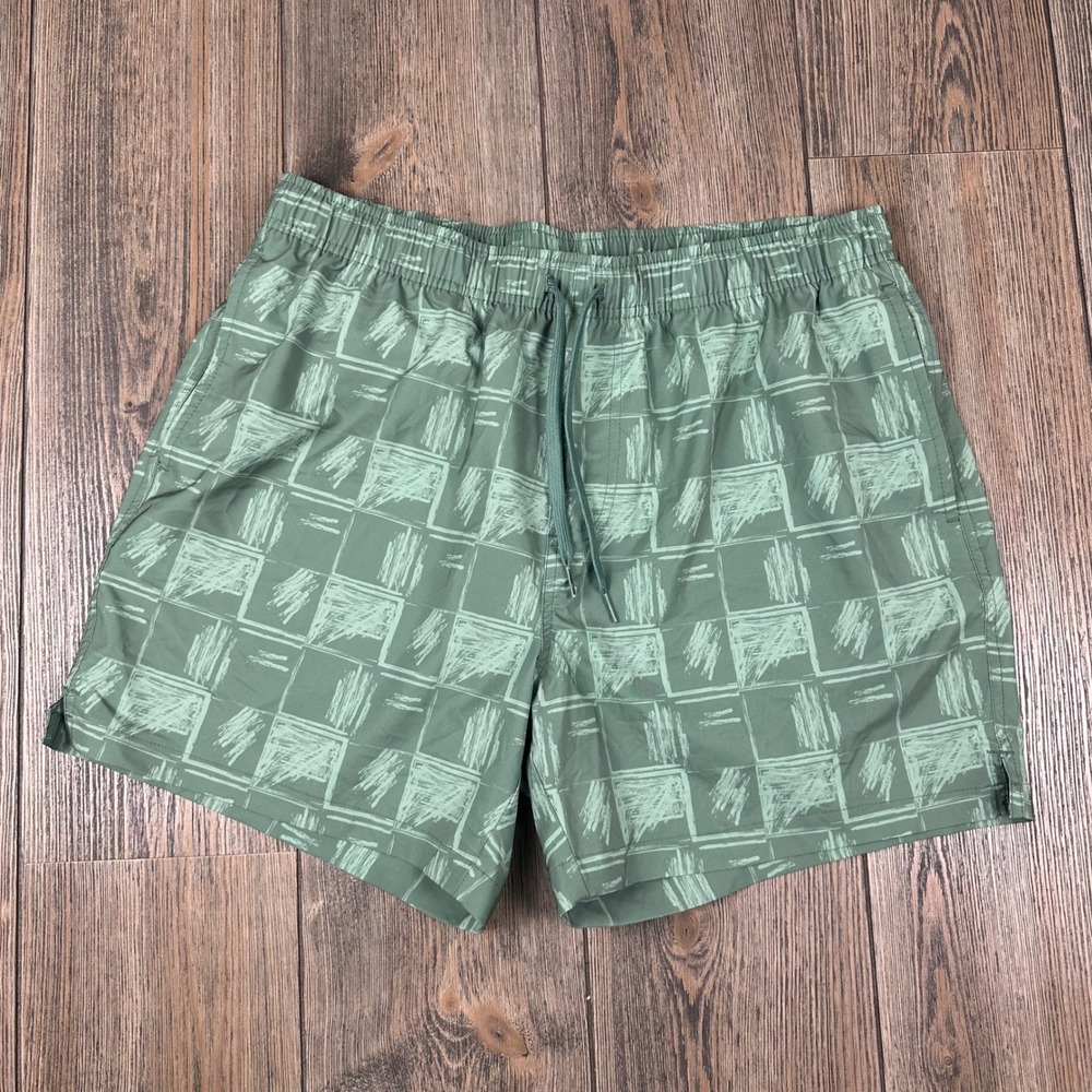 Bearbottom Stretch Swim Trunk Everglades Elastic Waist Drawstring Mens XL 5.5"